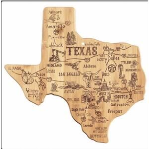 Totally Bamboo Destination Texas Cutting Board Serving Grazing Wall Decor NEW
